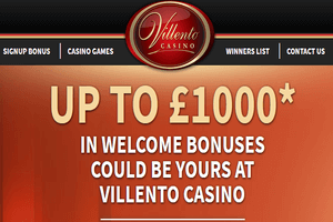 Villento's UK casino bonus, a thousand pounds