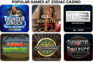 Zodiac Casino popular online casino games