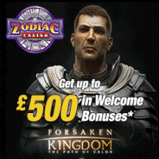 Zodiac UK Casino: £500 welcome bonuses
